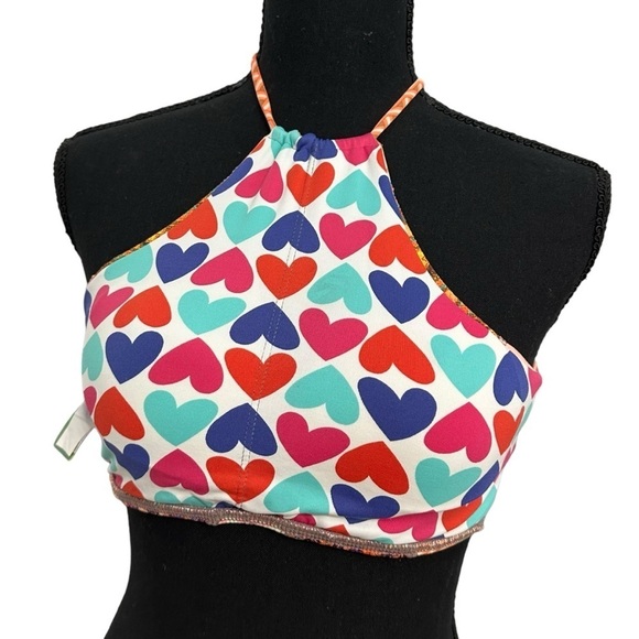 Maaji Bikini Top Summer Beach Colorful Boho Halter Tropical Vacation Size Large - Picture 2 of 5